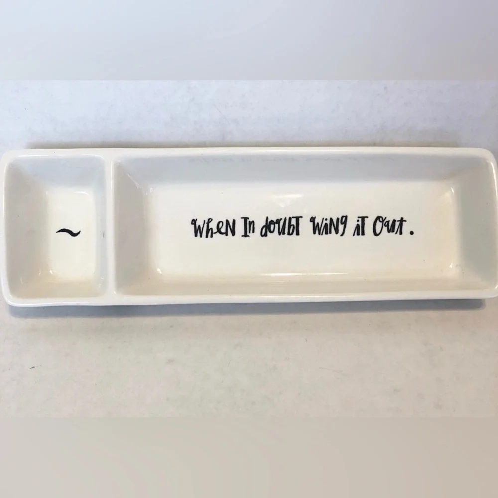 Rae Dunn “when In doubt wing it out” tray